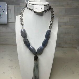 Elegant Stone and Silver crystal Necklace